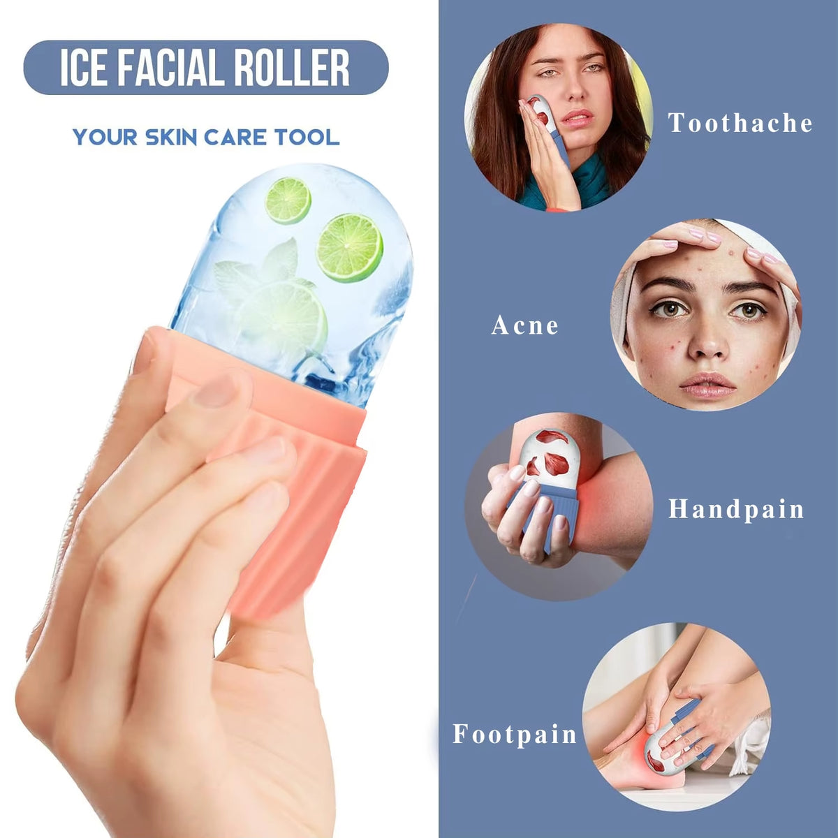 Set Roller de Hielo Facial + Piedra Gua Sha
