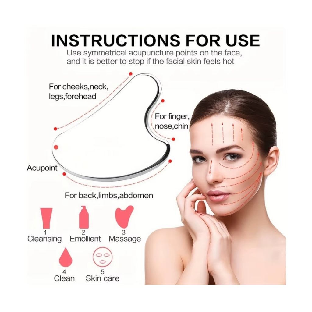 Conjunto de Rolo de Gelo Facial + Pedra Gua Sha